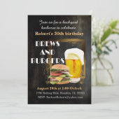 Bier en Burgers Achtertuin Cookout BBQ Verjaardag Kaart (Staand voorkant)