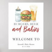 Bier en burgers baby shower poster (Voorkant)