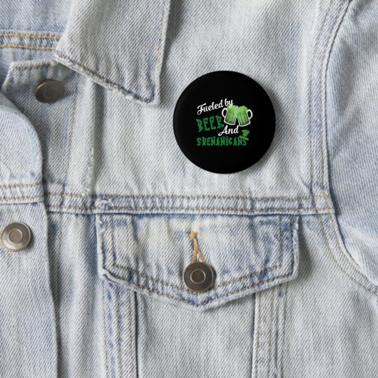 Bier en de Shenanigans Saint Patrick's Day Ronde Button 5,7 Cm (In situ)