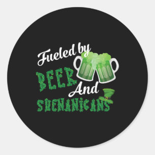 Bier en de Shenanigans Saint Patrick's Day Ronde Sticker