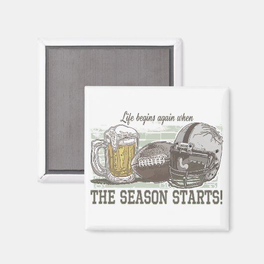 Bier en Football van Mudge Studios Magneet (Voorkant / Achterkant)