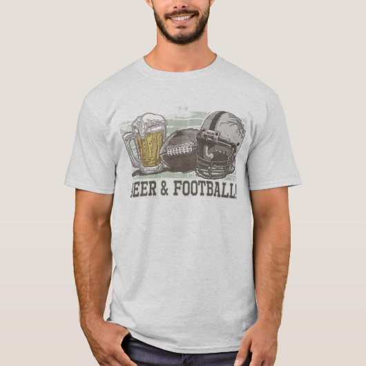 Bier en Football van Mudge Studios T-shirt (Voorkant)