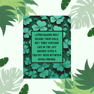 Bier en goede vrienden St. Patrick's Day Briefkaart
