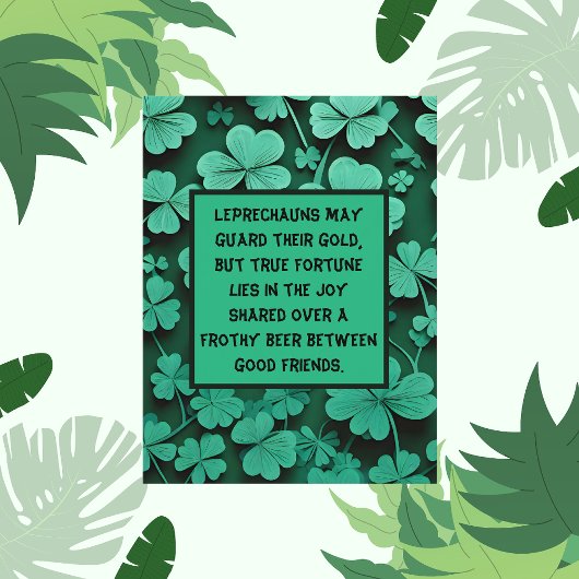 Bier en goede vrienden St. Patrick's Day Briefkaart
