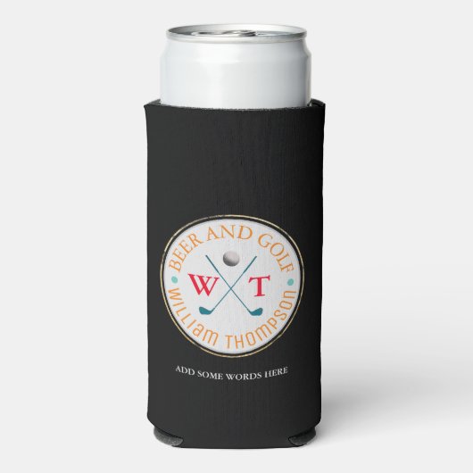 BIER EN GOLF-speler Seltzer Blikjeskoeler (Seltzer Achterkant)