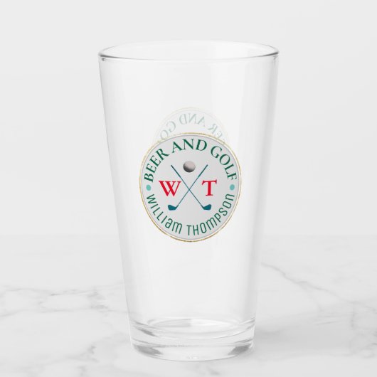 BIER EN GOLFspeler Logo Glas (Voorkant)