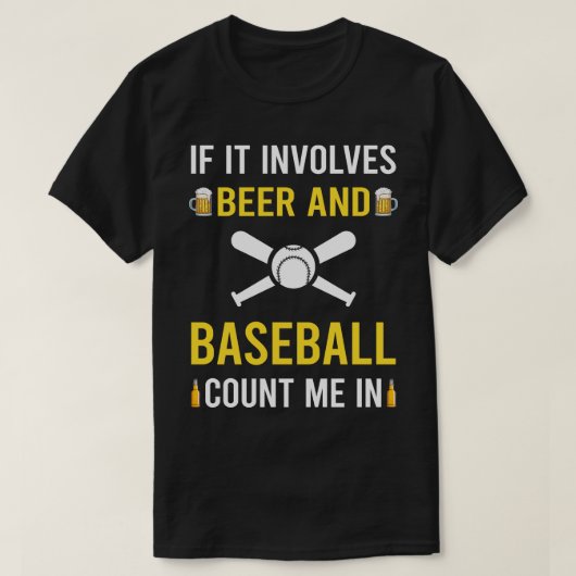 Bier en honkbal t-shirt (Design voorkant)