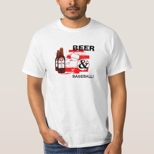 Bier en honkbal versie 4 t-shirt (Voorkant)