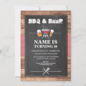Bier en kaas BBQ Birthday Party ELKE LEEFTIJD Uitn Kaart (Voorkant)
