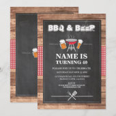Bier en kaas BBQ Birthday Party ELKE LEEFTIJD Uitn Kaart (Voorkant / Achterkant)