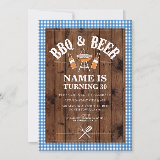 Bier en kaas BBQ Birthday Party ELKE LEEFTIJD Uitn Kaart (Voorkant)