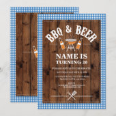 Bier en kaas BBQ Birthday Party ELKE LEEFTIJD Uitn Kaart (Voorkant / Achterkant)