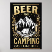 Bier en kamperen gaan samen poster (Voorkant)