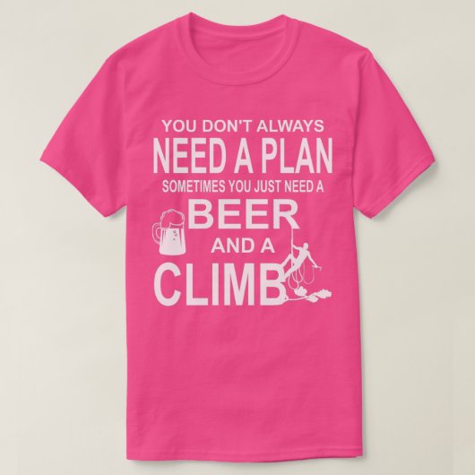 Bier en klimmende geschenk t-shirt (Design voorkant)