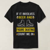 Bier en kunstschaatsen Schaats schaatser T-shirt (Design voorkant)