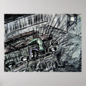 Bier- en linthoutskool met lege gereedschappen poster (Voorkant)