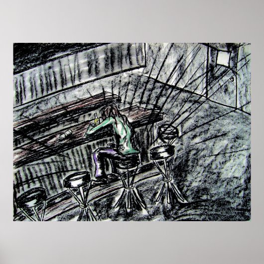 Bier- en linthoutskool met lege gereedschappen poster (Voorkant)