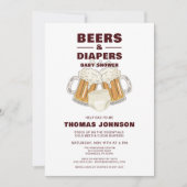 Bier en Luier Baby Shower Feestje Kaart (Voorkant)
