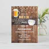 Bier en luier Baby shower Kaart (Staand voorkant)