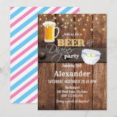 Bier en luier Baby shower Kaart (Voorkant / Achterkant)