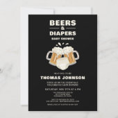 Bier en Luier Baby shower Party Kaart (Voorkant)