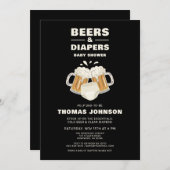Bier en Luier Baby shower Party Kaart (Voorkant / Achterkant)