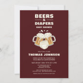 Bier en Luier Baby shower Party Kaart (Voorkant)