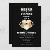 Bier en luier Bash Party Kaart (Voorkant / Achterkant)