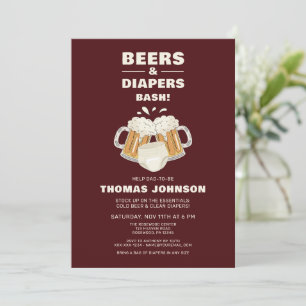 Bier en luier Bash Party Kaart