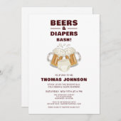 Bier en luier Bash Party Kaart (Voorkant / Achterkant)