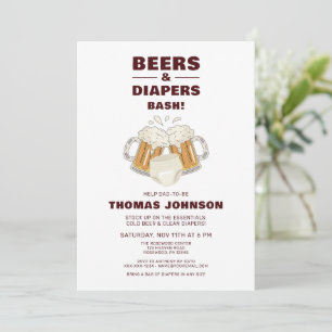 Bier en luier Bash Party Kaart