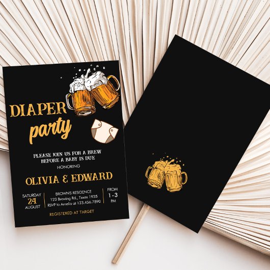 Bier en Luiers Baby shower Kaart
