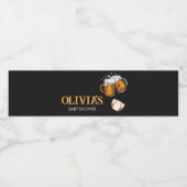 Bier en Luiers Baby shower Waterfles Etiket (Enkel label)