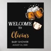 Bier en luiers Baby shower Welkom Poster (Voorkant)
