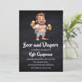 Bier en luiers mannen kaart (Staand voorkant)