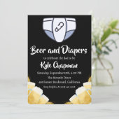 Bier en luiers mannen kaart (Staand voorkant)