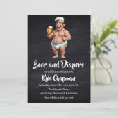 Bier en luiers mannen kaart (Staand voorkant)