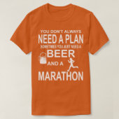 Bier en marathon met een Jogging-run T-shirt (Design voorkant)