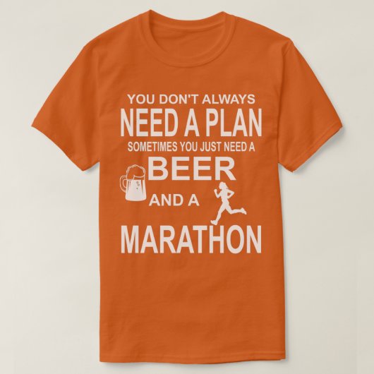 Bier en marathon met een Jogging-run T-shirt (Design voorkant)
