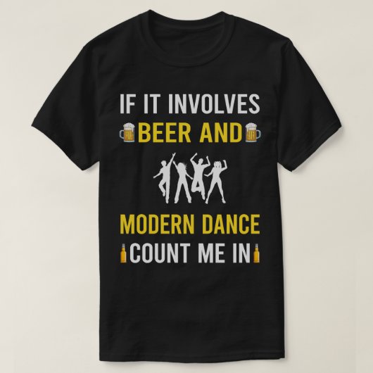 Bier en moderne danser t-shirt (Design voorkant)