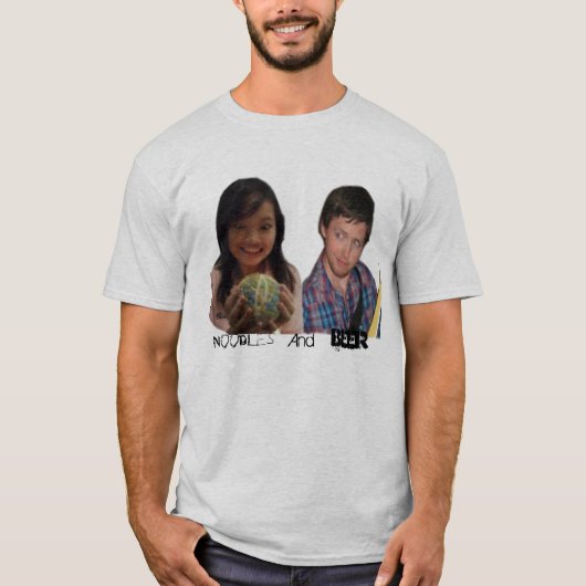 Bier en noedels, t-shirt (Voorkant)