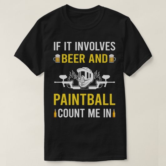 Bier en Paintball T-shirt (Design voorkant)