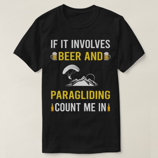 Bier en paraglide paraglider t-shirt (Design voorkant)