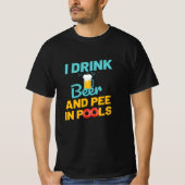 Bier en peul in zwembollen t-shirt (Voorkant)