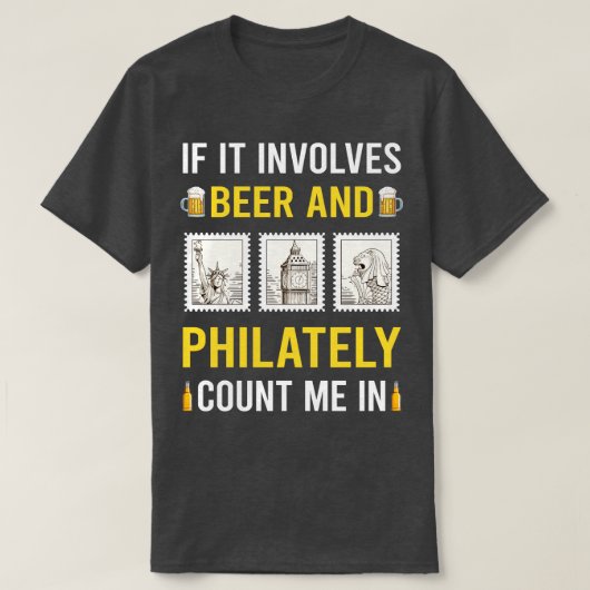 Bier- en Philatelpostzegels T-shirt (Design voorkant)