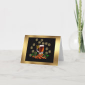 Bier en Pinda's Feestdagen Kaart (Voorkant)