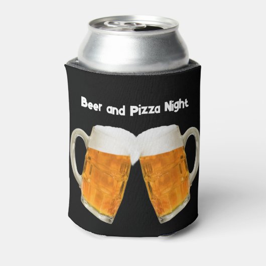 Bier en pizza avond Koelbox Blikjeskoeler (Blikje Achterkant)