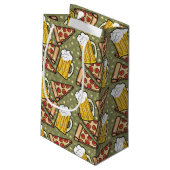 Bier en Pizza Grafisch Klein Cadeauzakje (Achterkant Gekanteld)