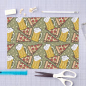 Bier en Pizza Grafisch Tissuepapier (Craft)