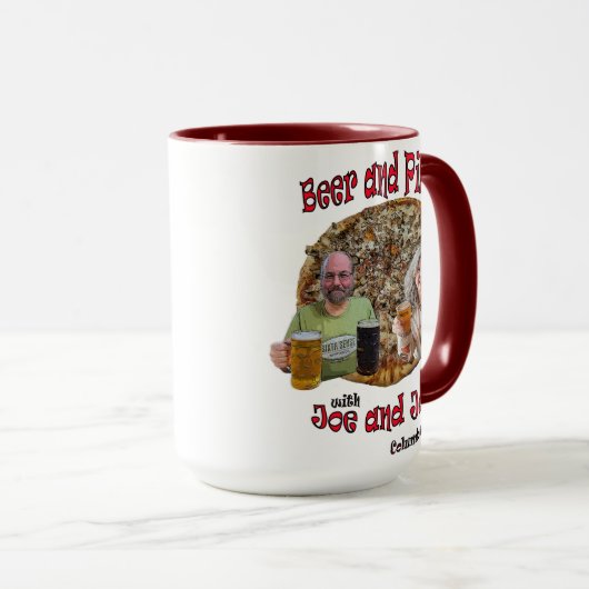 Bier en pizza met Joe en Jan - Mok (Voorkant rechts)